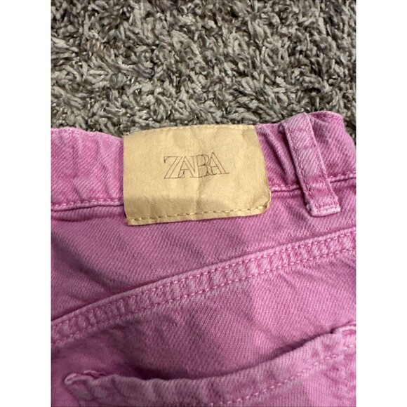 Zara Girls Size 11-12 Years Pink Wide Leg Jeans Button Fly 152 Cm - Picture 7 of 9